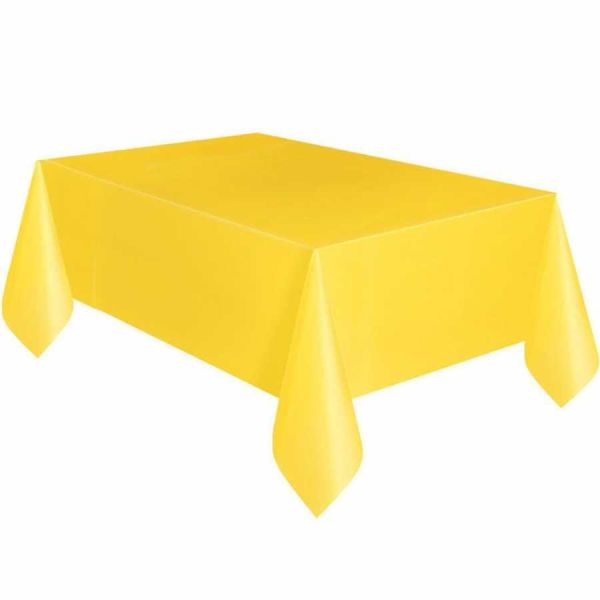 Plastik Sarı Masa Örtüsü 135x270 cm