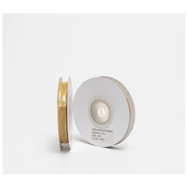 Altın Sarı Organze Kurdela 6 mm 22 mt