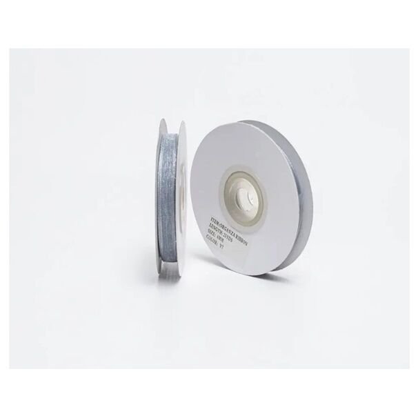 Gümüş Gri Organze Kurdela 6 mm 22 mt
