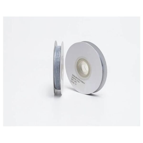 Gümüş Gri Organze Kurdela 6 mm 22 mt
