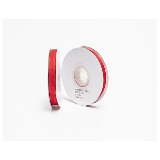 Kırmızı Organze Kurdela 6 mm 22 mt