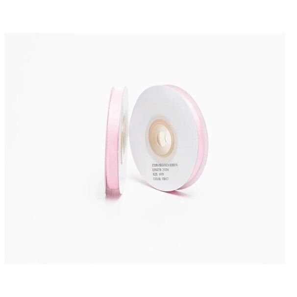 Bebek Pembe Organze Kurdela 6 mm 22 mt