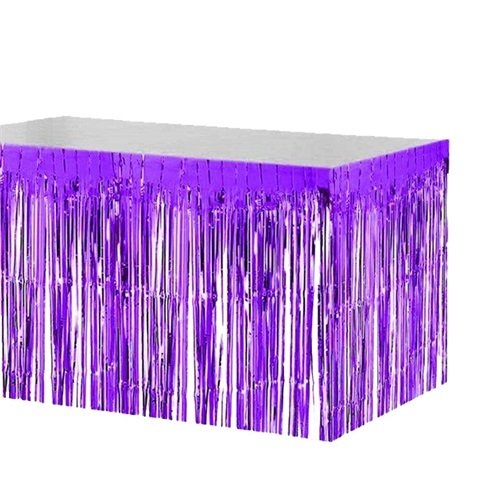 Saçaklı Mor Masa Eteği