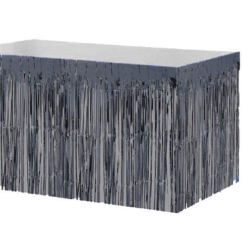 Saçaklı Siyah Masa Eteği