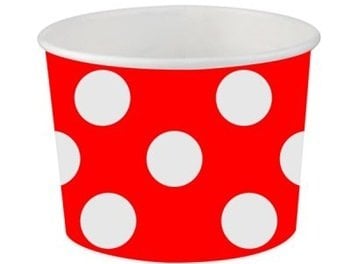 Kırmızı Puanlı Karton Kase 5 Adet