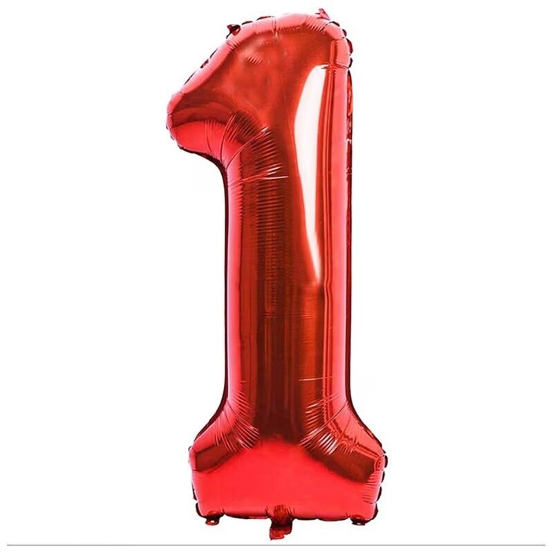 Folyo Rakam Kırmızı 1 Balon 40 inc