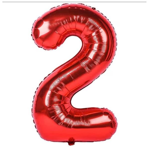 Folyo Rakam Kırmızı 2 Balon 40 inc
