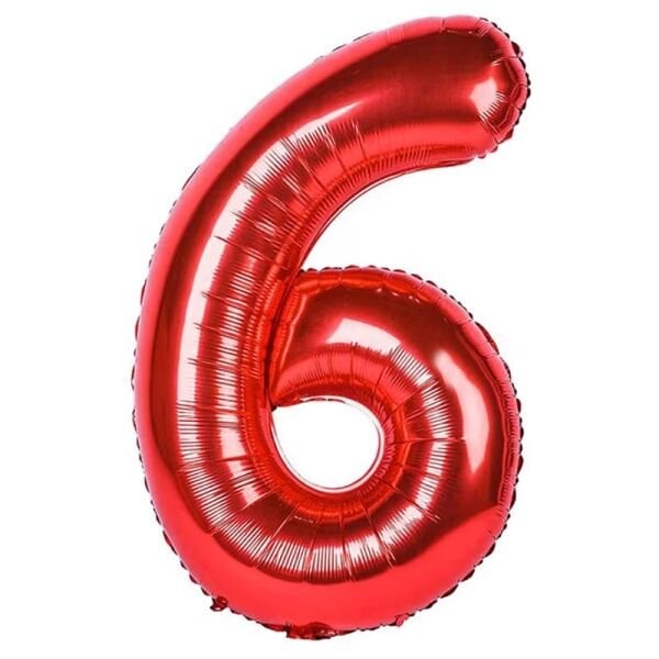 Folyo Rakam Kırmızı 6 Balon 40 inc
