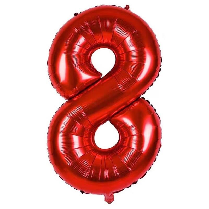 Folyo Rakam Kırmızı 8 Balon 40 inc