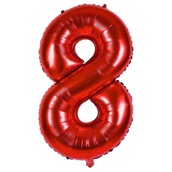Folyo Rakam Kırmızı 8 Balon 40 inc