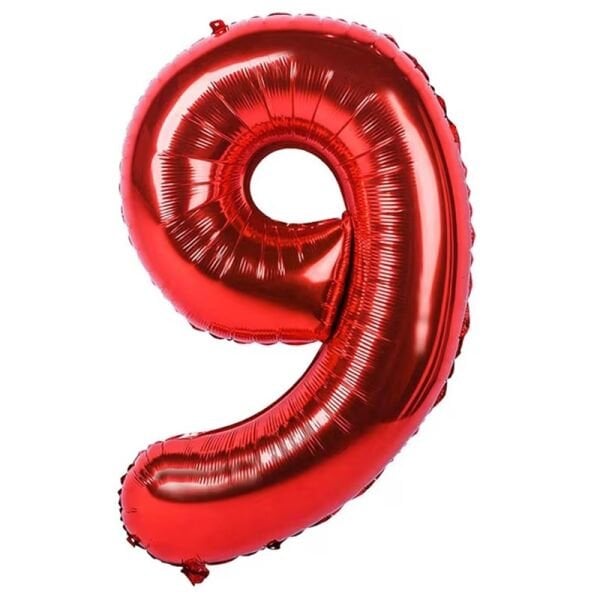 Folyo Rakam Kırmızı 9 Balon 40 inc