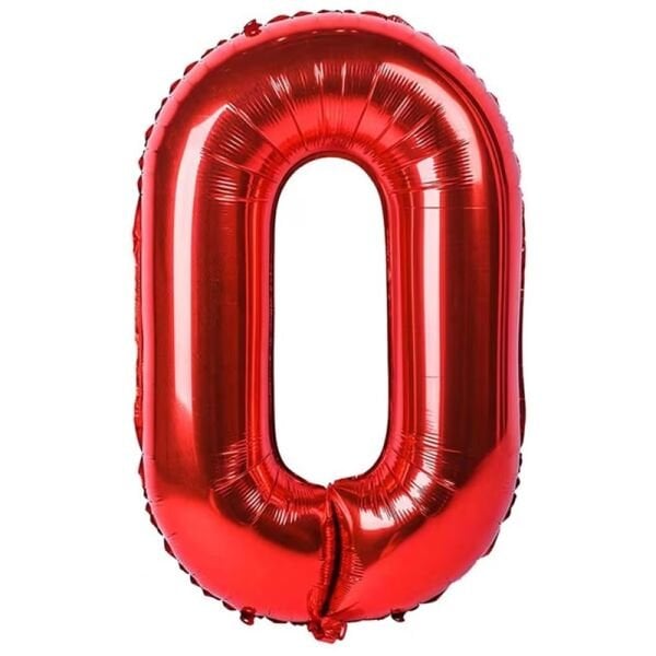 Folyo Rakam Kırmızı 0 Balon 40 inc