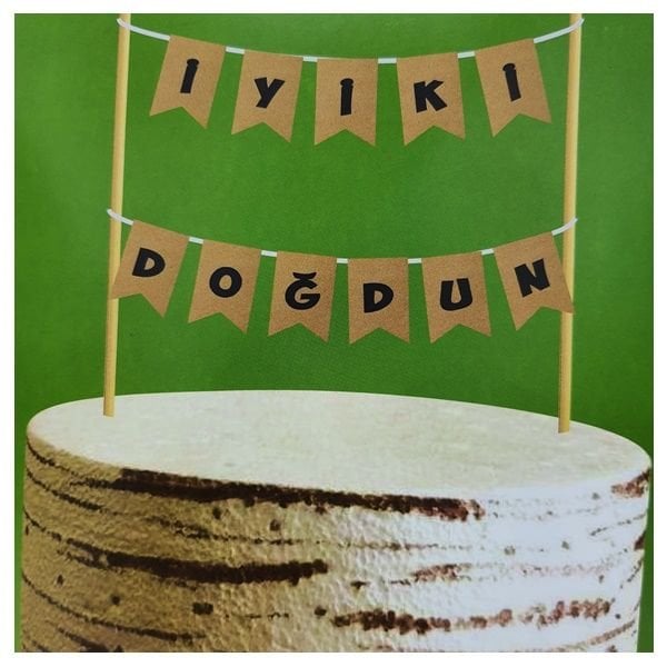 Kraft Siyah İyiki Doğdun Pasta Flaması