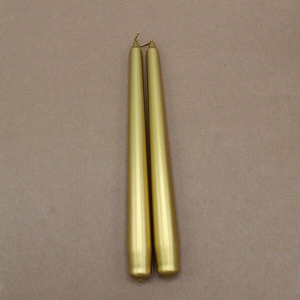 Yaldızlı Gold Şamdan Mum 2 Adet