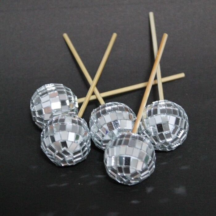 Gümüş Renk Disko Topu 4 cm 5 Adet