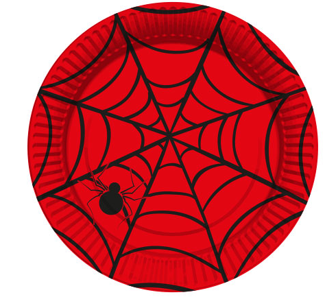 Kırmızı Örümcek Ağı Tabak 8 Adet