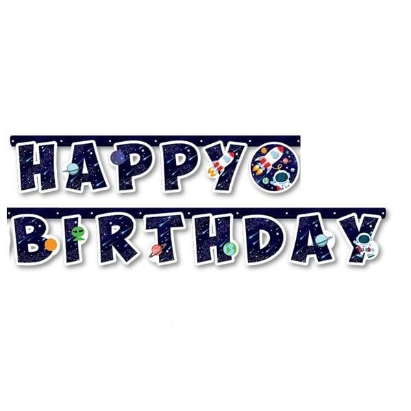 Kozmik Galaksi Uzay  Happy Birthday Yazı