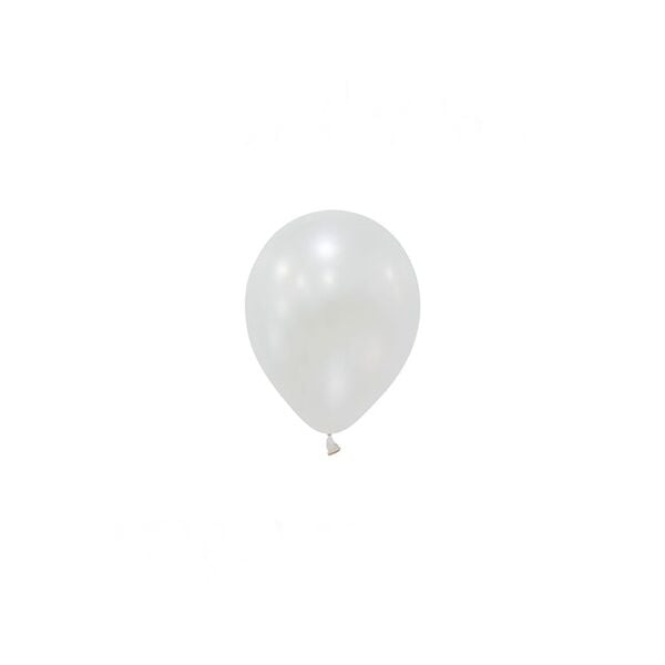 Metalik Beyaz Balon 5 inc 10 Adet