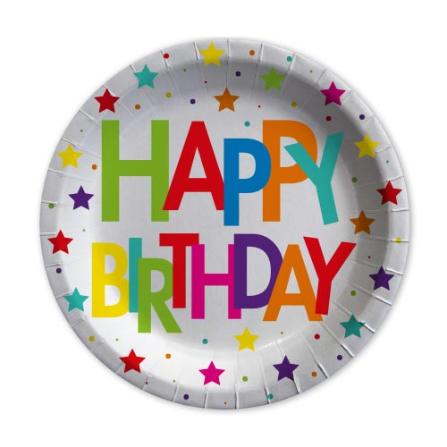 Karton Happy Birthday Tabak 8 Adet