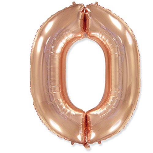 Folyo Rose Gold 0 Rakam Balon 76 cm
