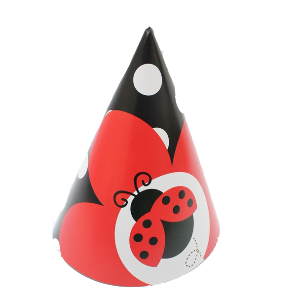 Karton Uğur Böceği Şapka 8 Adet