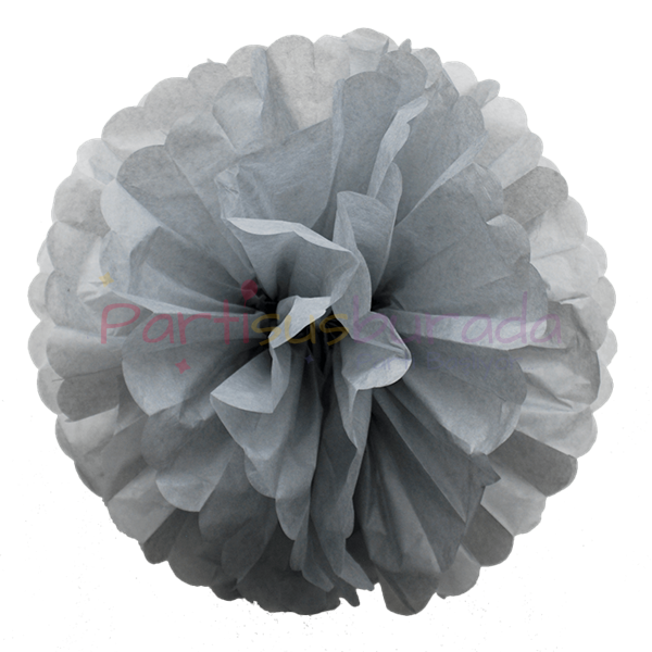 Gümüş Gri Ponpon Süs