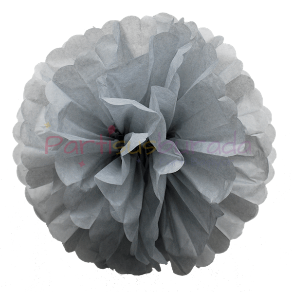 Gümüş Gri Ponpon Süs