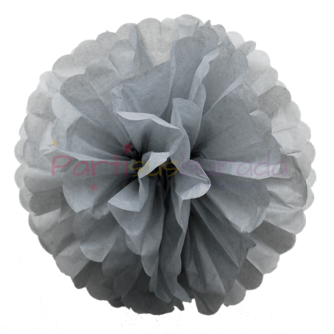 Gümüş Gri Ponpon Süs