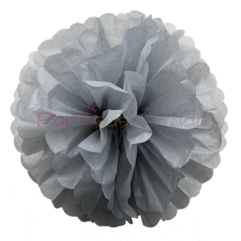 Gümüş Gri Ponpon Süs