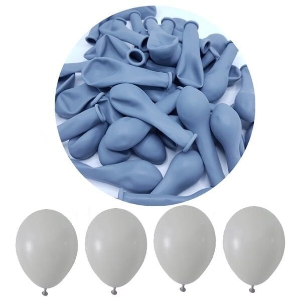 Pastel Mini Gri Balon 5 inc 10 Adet