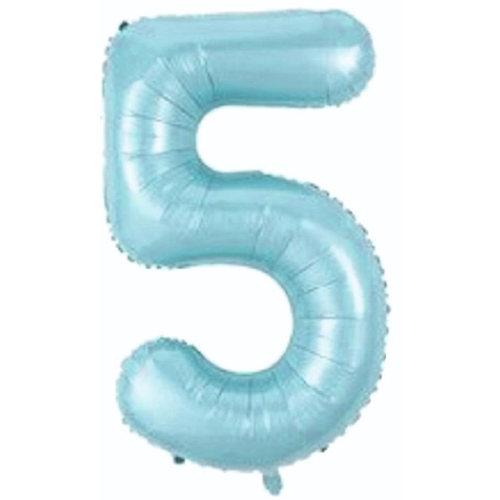 Folyo Açık Mavi Rakam 5 Balon 76 cm