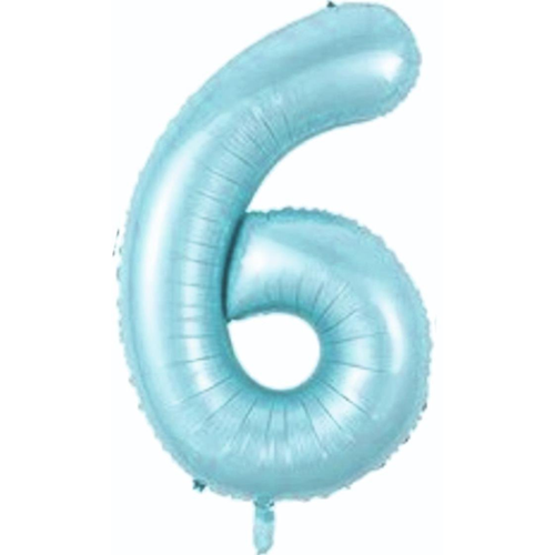 Folyo Açık Mavi Rakam 6 Balon 76 cm