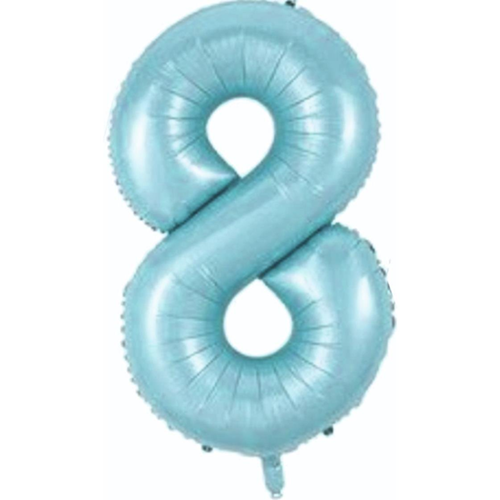 Folyo Açık Mavi Rakam 8 Balon 76 cm