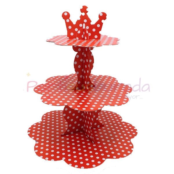 Puanlı Kırmızı Kek Standı