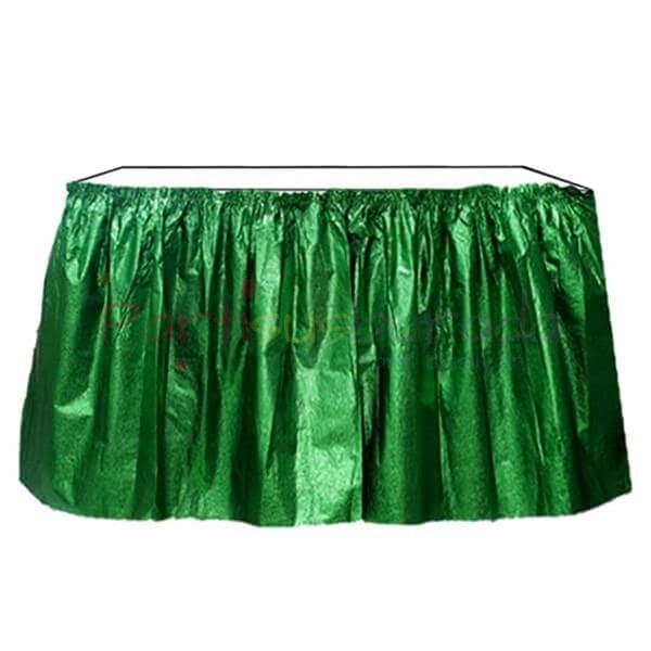 Metalize Yeşil Masa Eteği