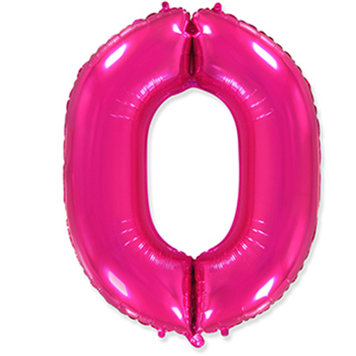 Folyo Fuşya 0 Rakam Balon 82 cm