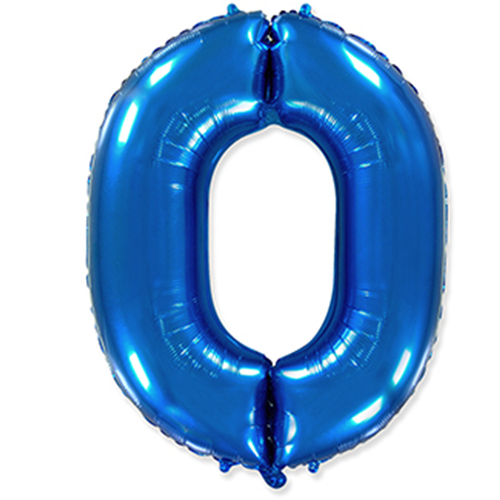 Folyo Mavi 0 Rakam Balon 82 cm