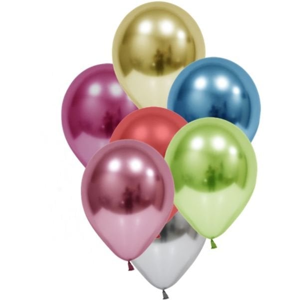 Renkli Krom Balon 12 inc 10 lu