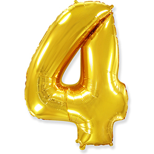 Folyo Gold Rakam 4 Balon 76 cm