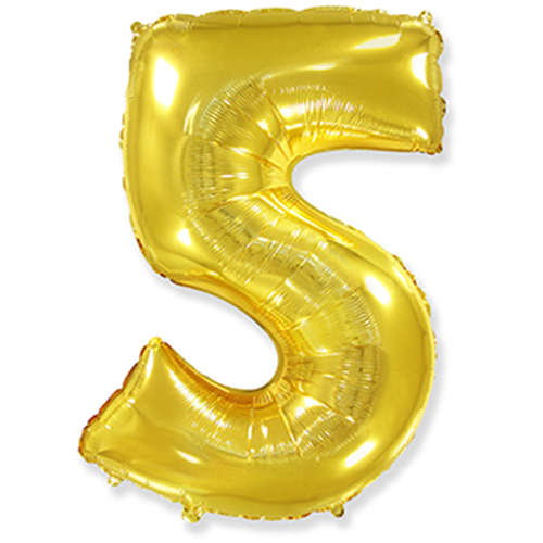 Folyo Gold Rakam 5 Balon 76 cm